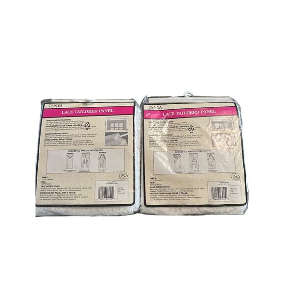 Tanya Lace Tailored Panel White 40" W X 84" L Polyester Window Curtain Set Of 2 - Picture 3 of 3